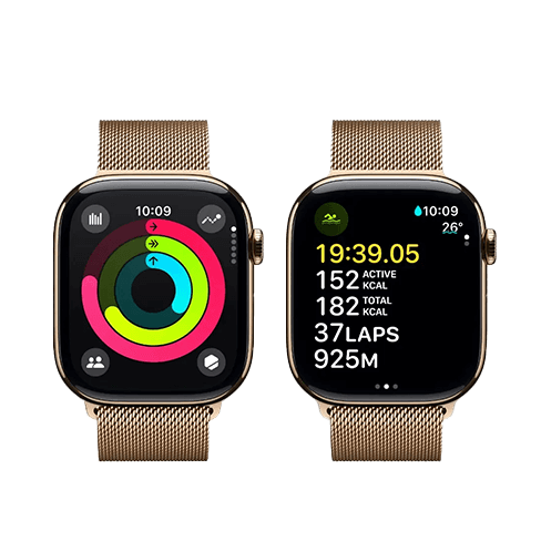 Apple Watch Series 10 GPS+LTE 46mm Titanium Case w/ Milanese Loop M/L išmanusis laikrodis Gold 3 img.