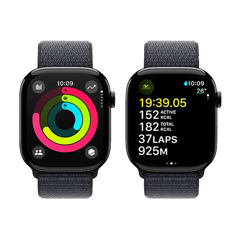 Apple Watch Series 10 GPS+LTE 46mm Aluminium Case w/ Cloud Sport Loop išmanusis laikrodis Black 3 img.