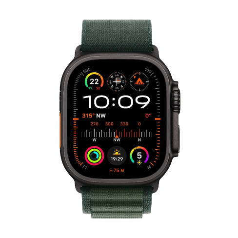 Apple Watch Ultra 2 GPS+LTE 49mm Titanium Case w/ Alpine Loop Medium išmanusis laikrodis Black 1 img.