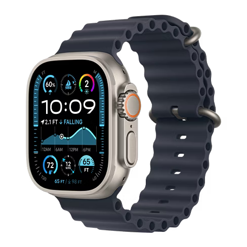 Apple Watch Ultra 2 GPS+LTE 49mm Titanium Case w/ Ocean Band išmanusis laikrodis (Atidaryta pakuotė) Navy 2 img.