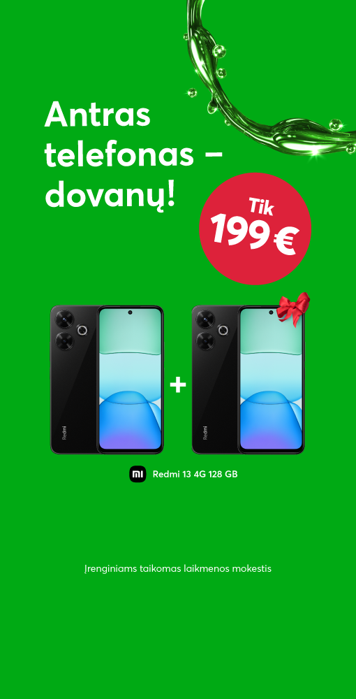 Antras telefonas dovanų, perkant Xiaomi Redmi 13 - tik 199 eur.!