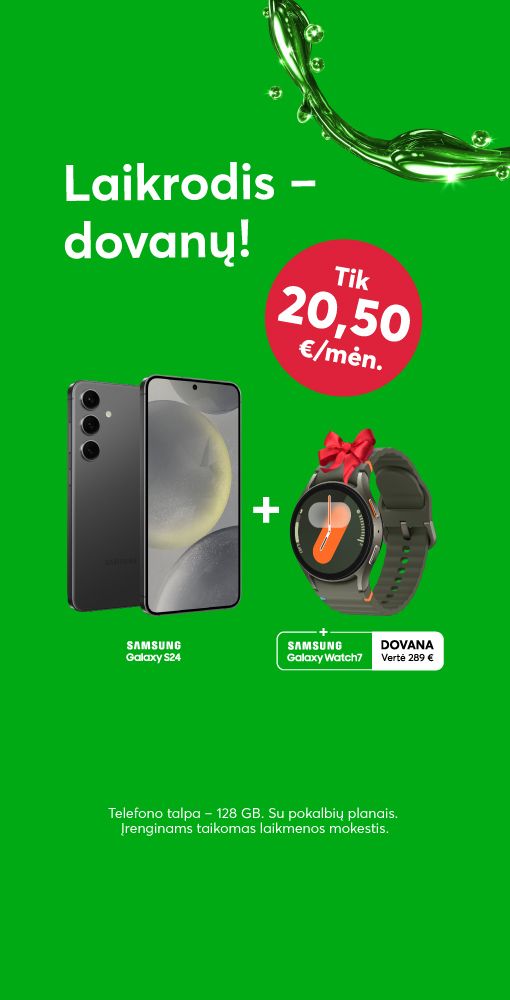Laikrodis dovanų perkant Samsung Galaxy S24 telefoną!