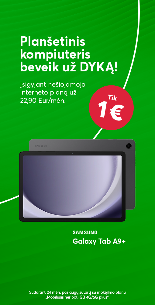 Planšetė už vieną eurą, įsigyjant su nešiojamu internetu!