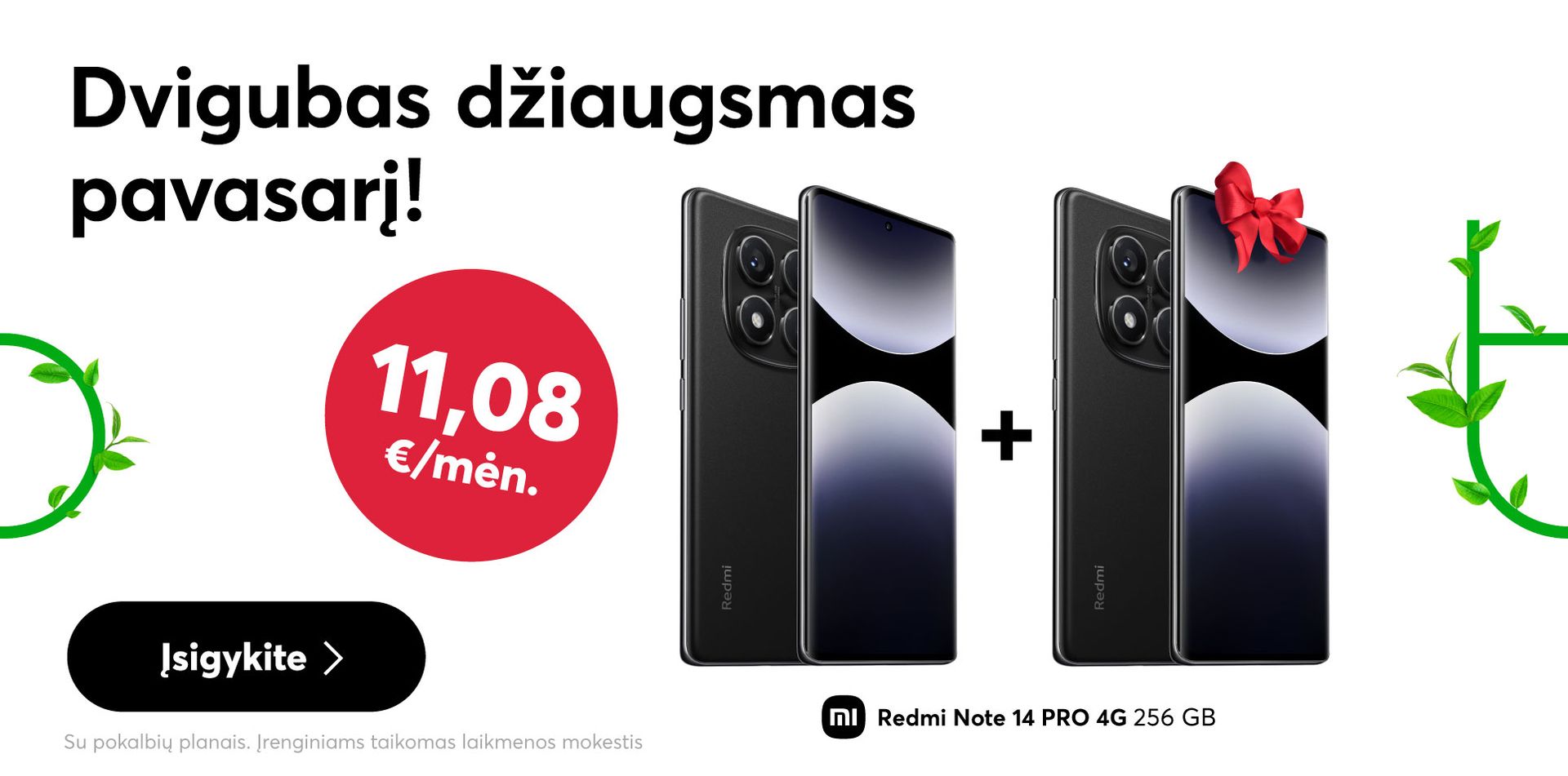 Du Xiaomi Redmi Note 14 Pro 4G už vieno kainą