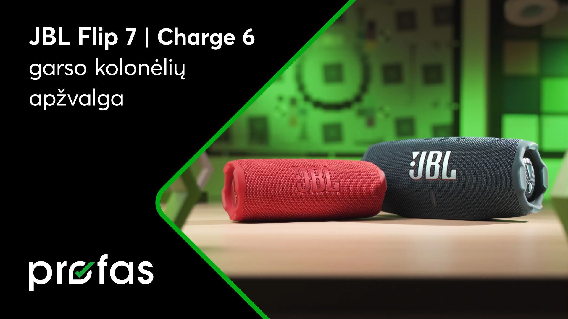 „JBL Flip 7 Charge 6“ garso kolonėlių apžvalga BITĖ