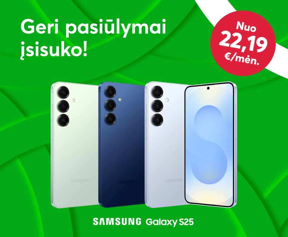 Geri pasiūlymai įsisuko! Samsung Galaxy S25