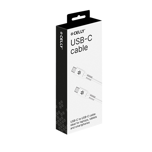 Celly USB-C to USB-C 60W kabelis White 3 img.