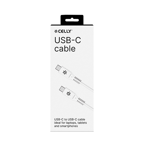 Celly USB-C to USB-C 60W kabelis White 4 img.