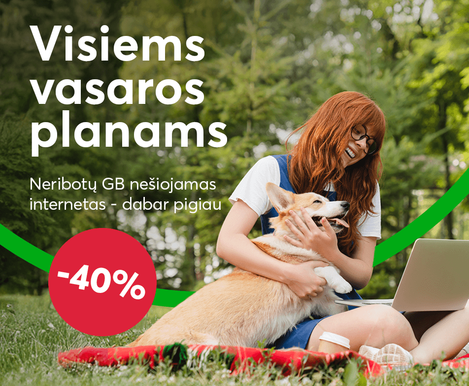 Neribotų GB nešiojamas internetas - dabar pigiau