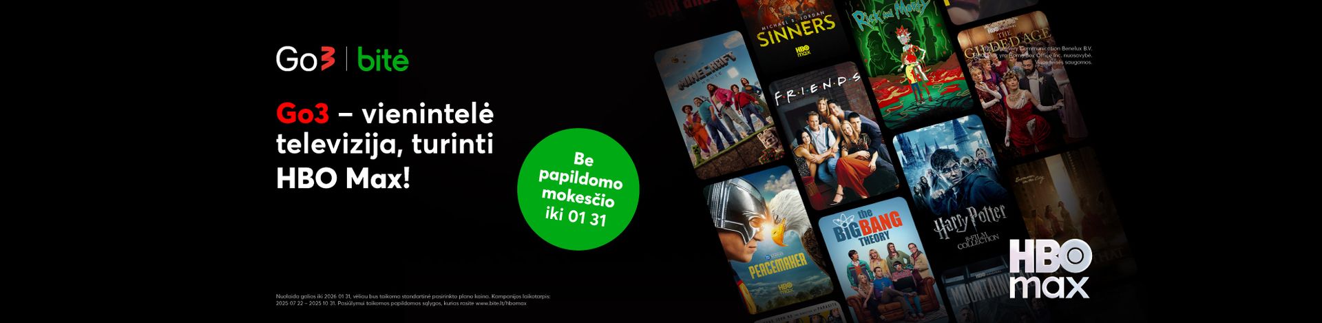 Go3 vienintelė televizija turinti HBO MAX!