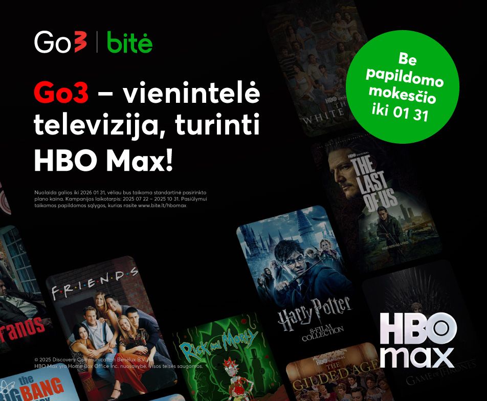 GO3 - vienintelė televizija, turinti HBO Max!