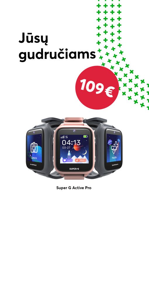 Išmanusis laikrodis-telefonas Gudrutis tik 109 eurai