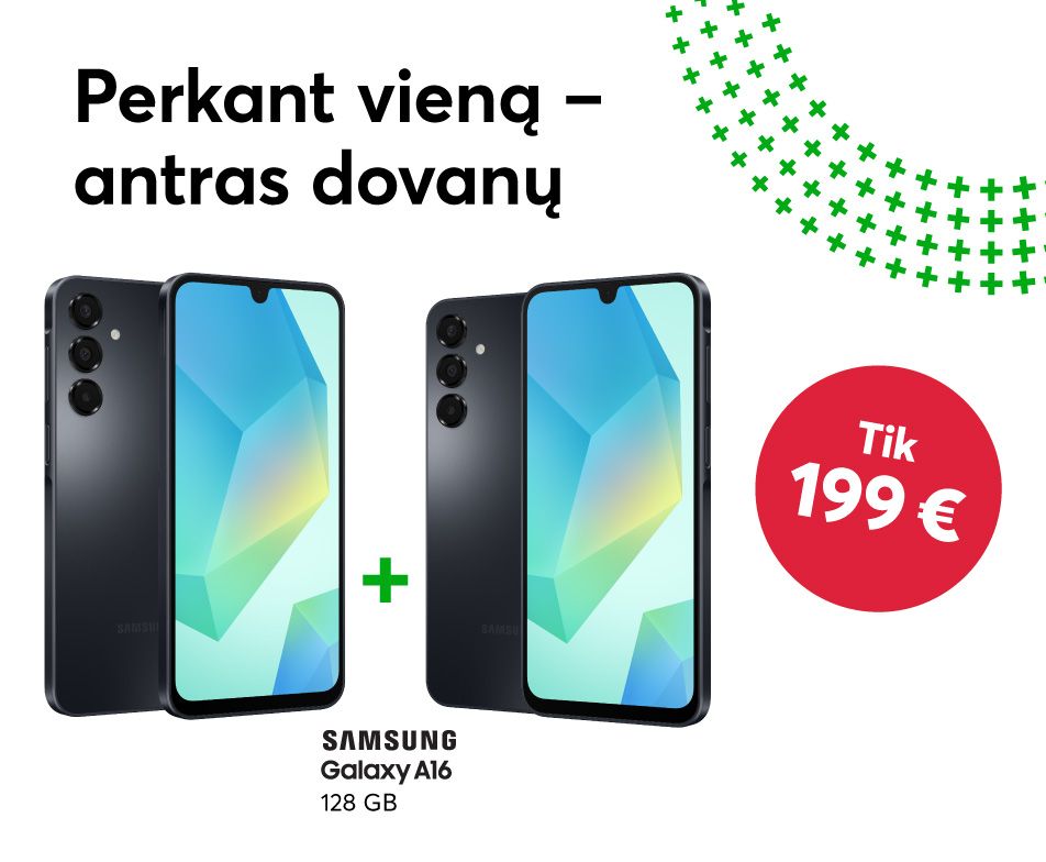 Perkant Samsung Galaxy A16, antras telefonas dovanų
