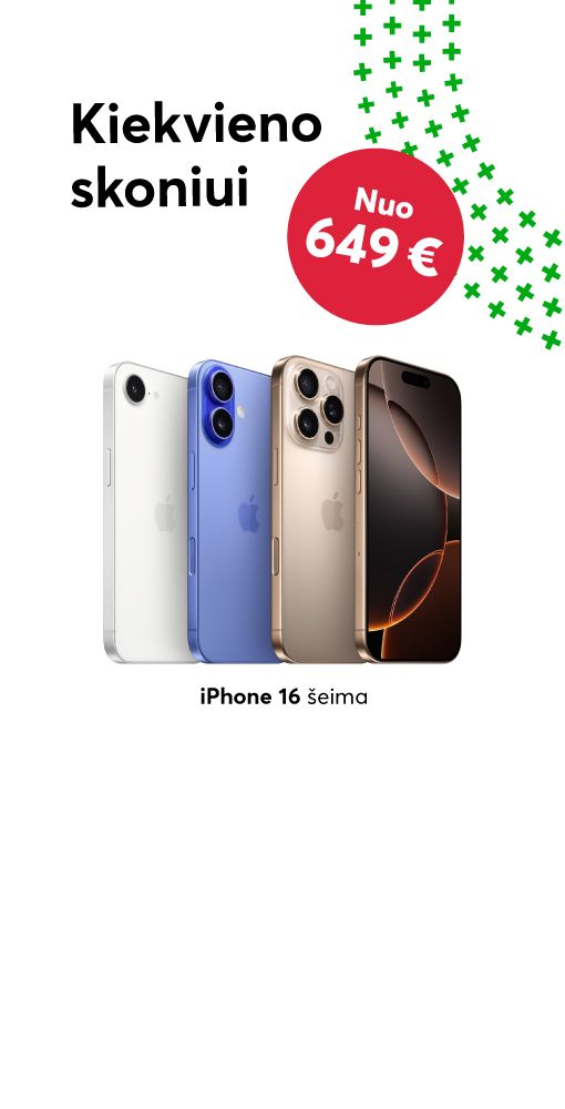iPhone 16 serija kiekvieno skoniui - nuo 649 eurų