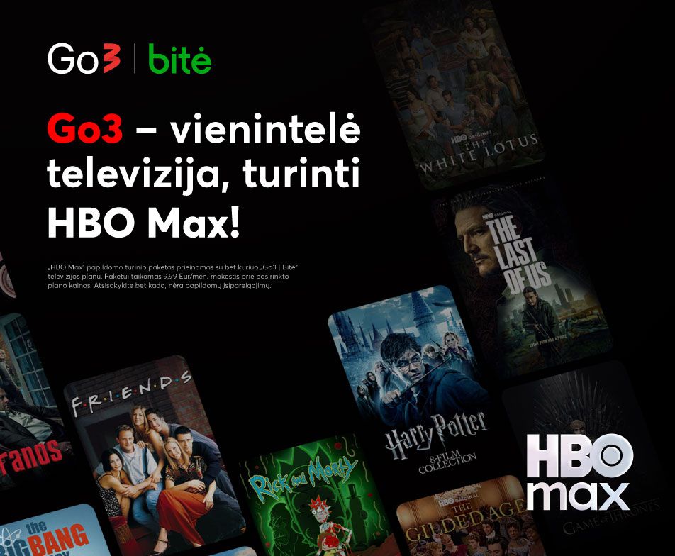 GO3 - vienintelė televizija, turinti HBO Max!