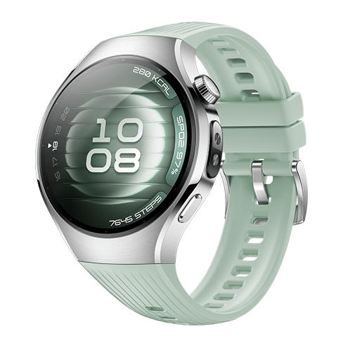 Huawei Watch 5 LTE Stainles Steel išmanusis laikrodis 42 Aurora Green Fluoroelastomer Strap 2 img.