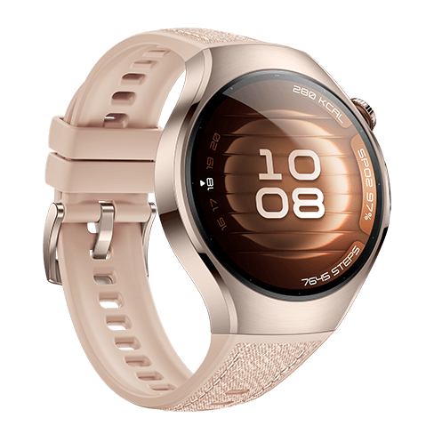 Huawei Watch 5 LTE Titanium išmanusis laikrodis 42 Beige Leather Strap 3 img.