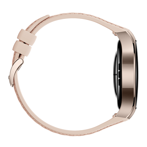 Huawei Watch 5 LTE Titanium išmanusis laikrodis 42 Beige Leather Strap 6 img.