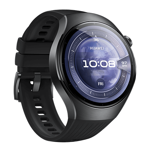 Huawei Watch 5 LTE Stainles Steel išmanusis laikrodis 46 Black Fluoroelastomer Strap 3 img.