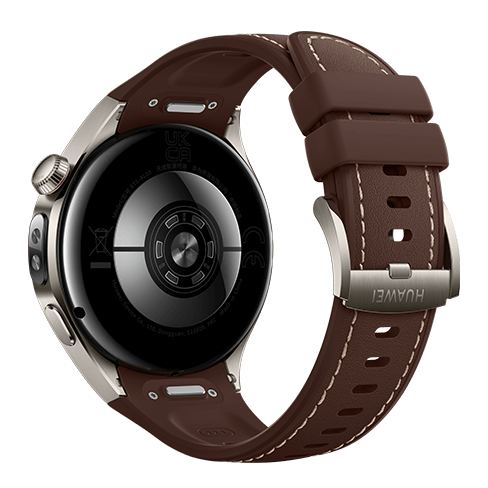 Huawei Watch 5 LTE Titanium išmanusis laikrodis 46 Brown Leather Strap 4 img.