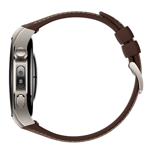 Huawei Watch 5 LTE Titanium išmanusis laikrodis 46 Brown Leather Strap 5 img.