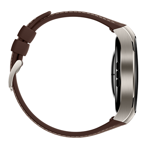 Huawei Watch 5 LTE Titanium išmanusis laikrodis 46 Brown Leather Strap 6 img.