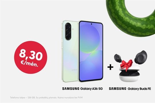 Perkant Samsung Galaxy A36 - ausinės dovanų
