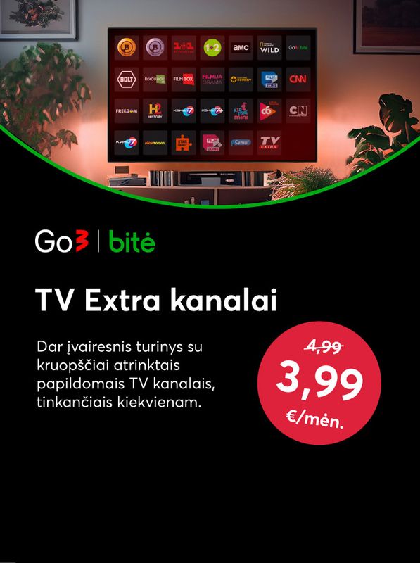 TV Extra kanalai - Go3 | BITĖ