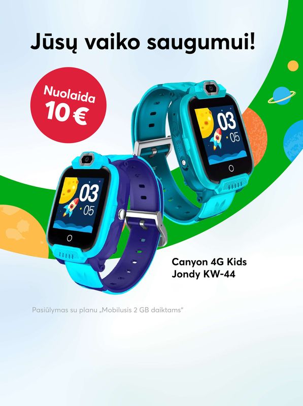 Nuolaida Canyon 4G Kids išmaniajam laikrodžiui