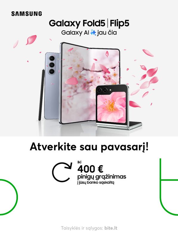 Atverkite pavasarį su Samsung Galaxy Flip ir Fold telefonais - įsigykite ir susigrąžinkite iki 400 eurų