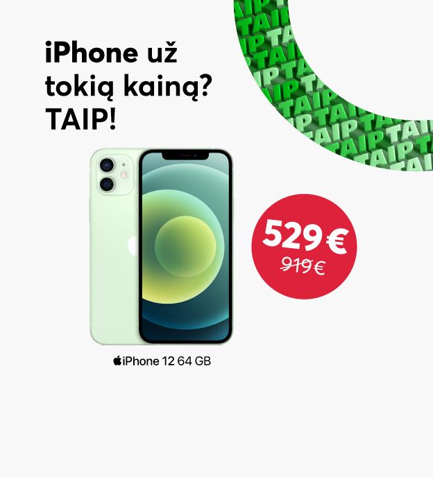 iPhone 12 - tik 529 eur.!
