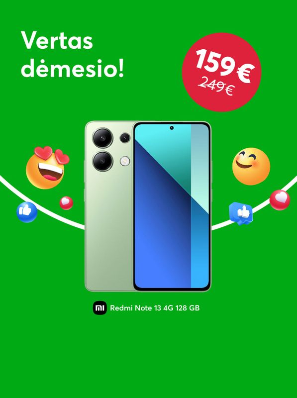 Xiaomi Redmi Note 13 4G vos už 159 eurus