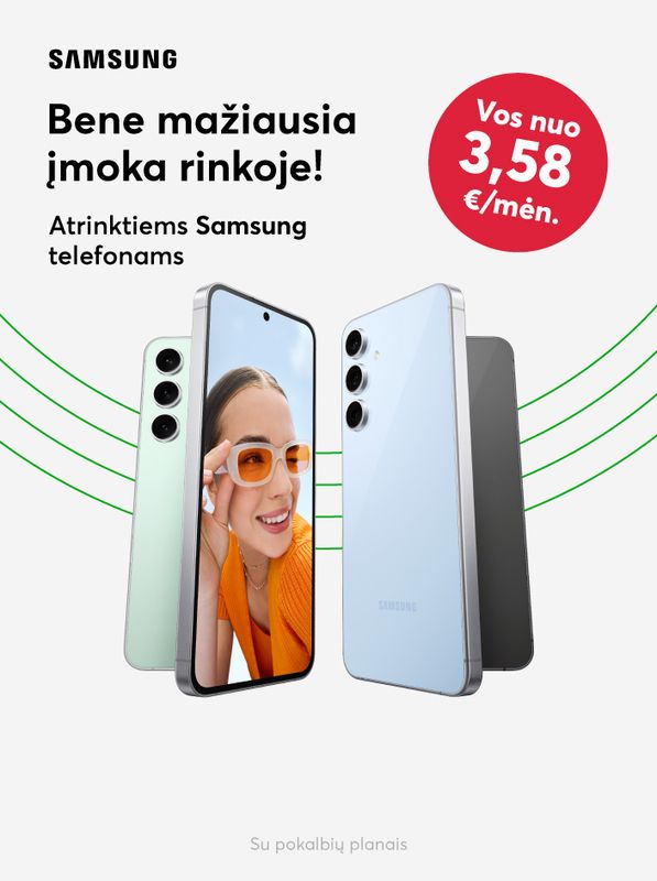 Naujausi Samsung Galaxy S24 FE už mažiausią įmoką rinkoje!
