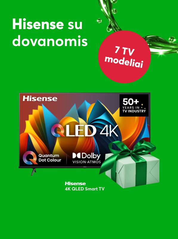 Net 7 Hisense televizorių modeliai su dovanomis!