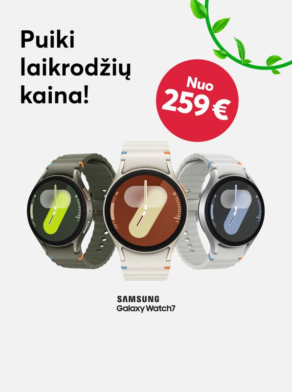 Samsung Galaxy Watch 7 serijos telefonai - tik nuo 259 eurų