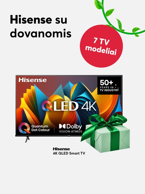 Net 7 Hisense televizorių modeliai su naudingomis dovanomis