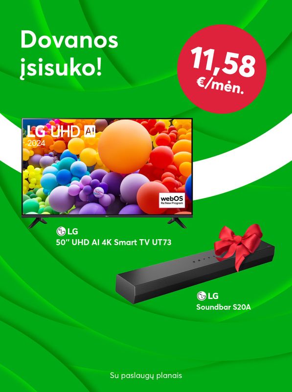 Perkant Lg 50" 4K Smart TV LG Soundbar S20A