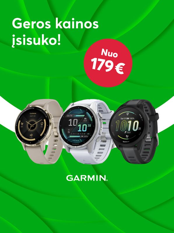 Geros kainos įsisuko! Garmin laikrodžiai nuo 179€