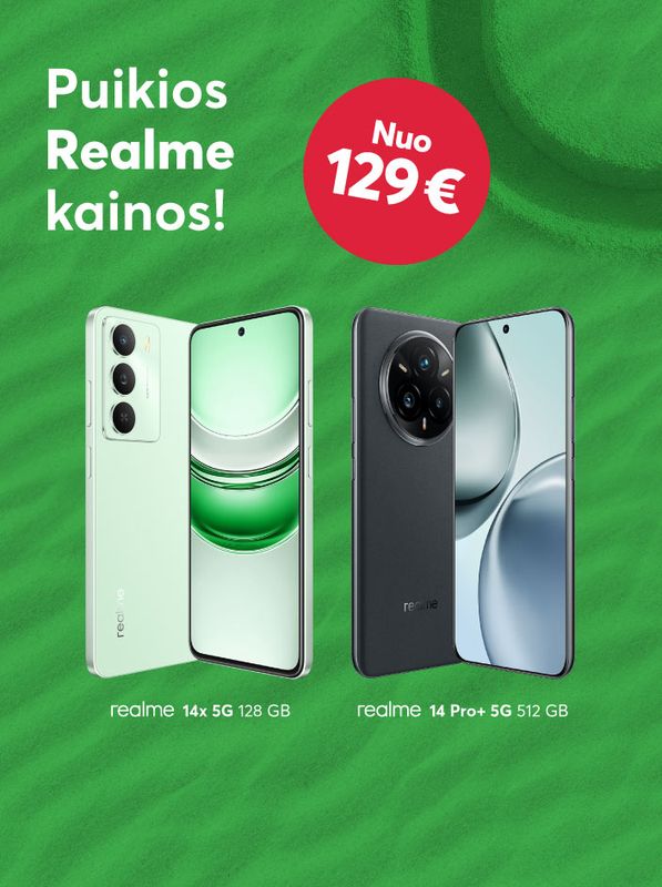 Puikios Realme kainos! Nuo 129eur