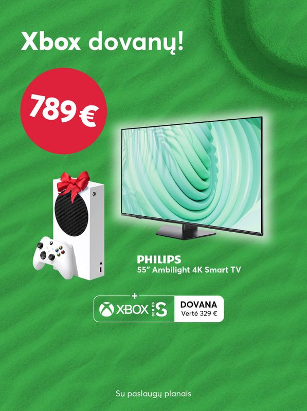 Perkant Philips televizorių Xbox S dovanų
