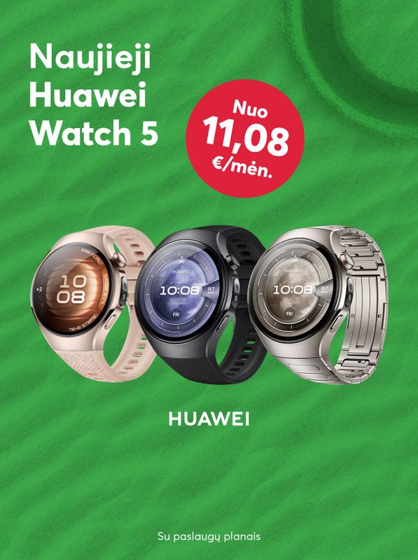 Naujieji Huawei Watch 5 nuo 11,08 eur per men 