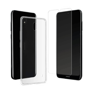 Nokia 2.2 Crystal Soft Cover + Screen Glass