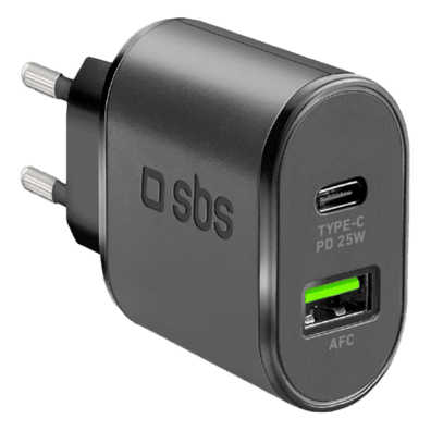 Travel Charger USB Type-C PD 25W + USB AFC By SBS | BITĖ