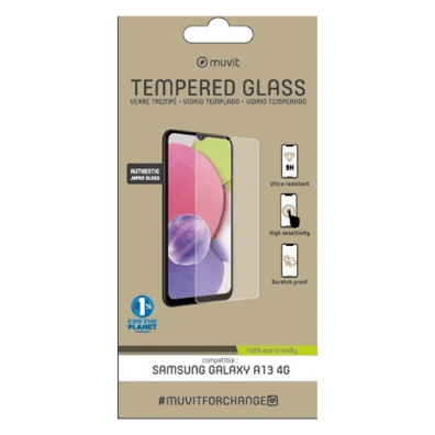Samsung Galaxy A13 4G Tempered Screen Glass By Muvit Transparent | BITĖ