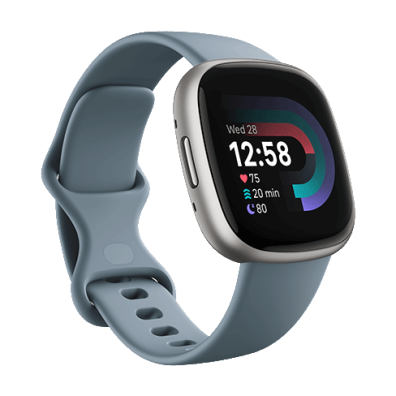 Fitbit Versa 4 Smartwatch (Waterfall Blue/Platinum) | BITĖ 2