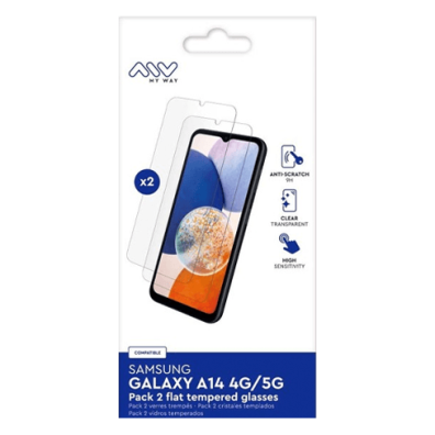 Samsung Galaxy A14/A14 5G Tempered 2D Screen Glass Pack 2 By My Way Transparent | BITĖ 1
