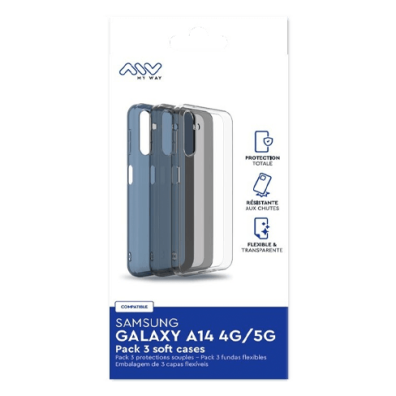 Samsung Galaxy A14/A14 5G Pack 3 Soft Cover By My Way Transparent | BITĖ 2