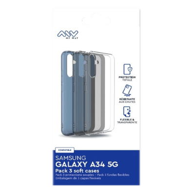 Samsung Galaxy A34 5G Pack 3 Soft Cover By My Way Transparent | BITĖ 2
