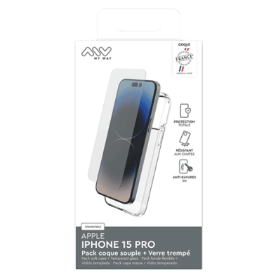 Apple iPhone 15 Pro Pack Soft Cover+2D Screen Glass By My Way | BITĖ 1