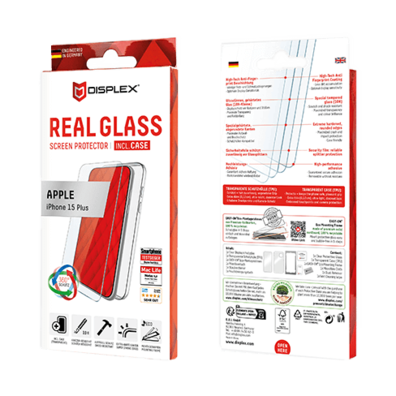 Apple iPhone 15 Plus Real 2D Glass + Case By Displex Transparent | BITĖ 1
